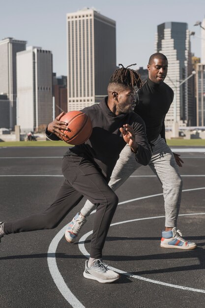 People playing basketball
