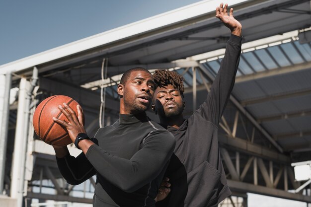 People playing basketball