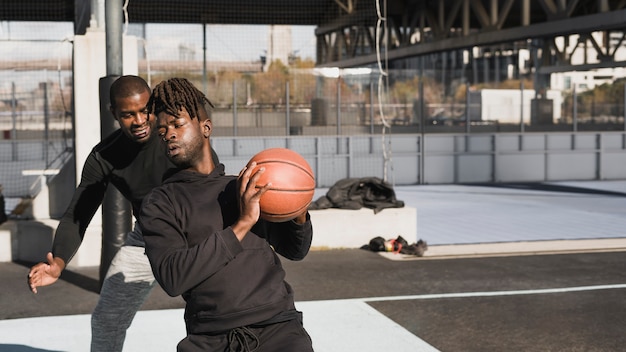 People playing basketball