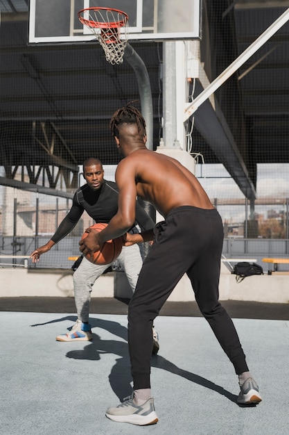 People playing basketball