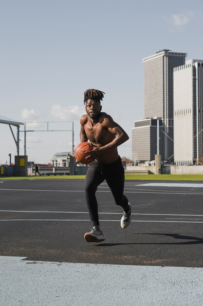 People playing basketball