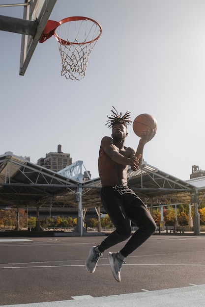 People playing basketball