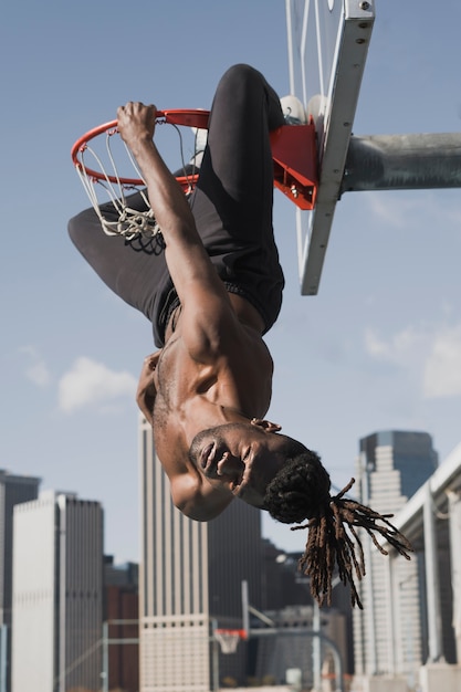 People playing basketball