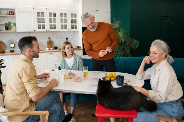 People playing bingo together