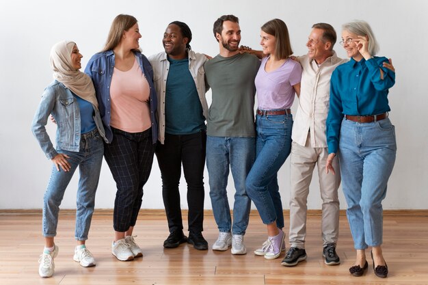 People posing together on registration day