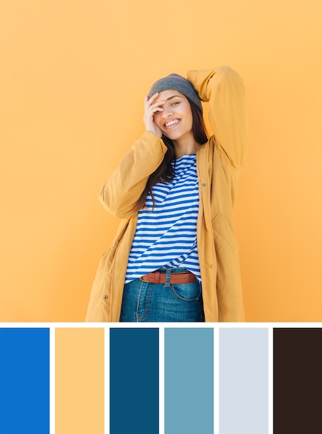 People posing with color swatches