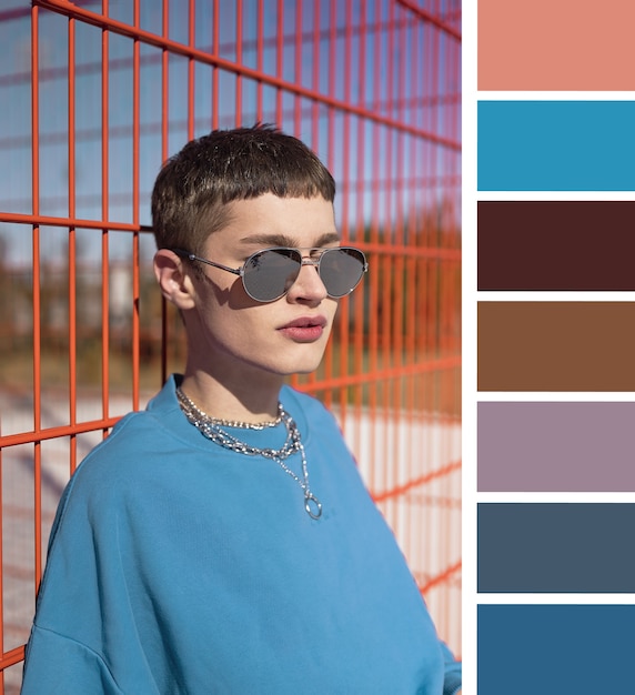 People posing with color swatches