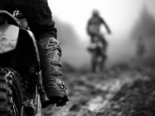 Foto gratuita gente che gareggia con le biciclette di terra