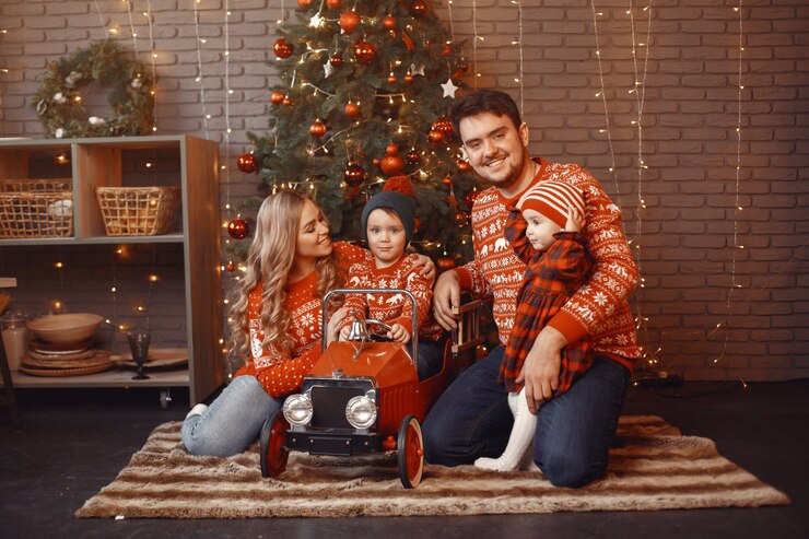 Free Photo people repairing for christmas.