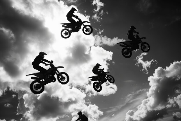 People riding dirt bikes