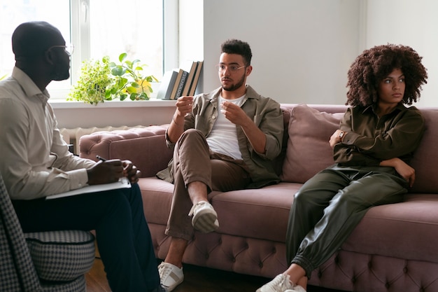 People sharing feelings and emotions during group therapy session