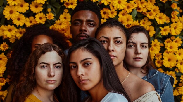 Free photo people showing support for suicide prevention day with yellow background