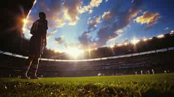 Free photo people on soccer stadium