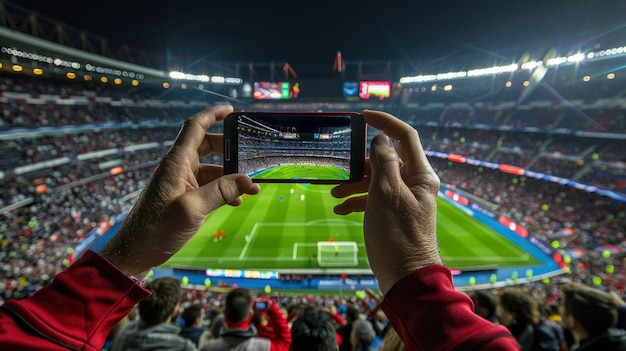 Free photo people on soccer stadium