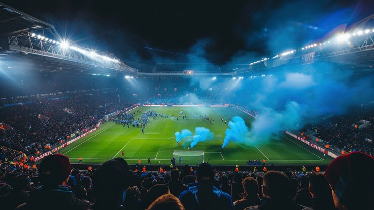 Free Photo people on soccer stadium