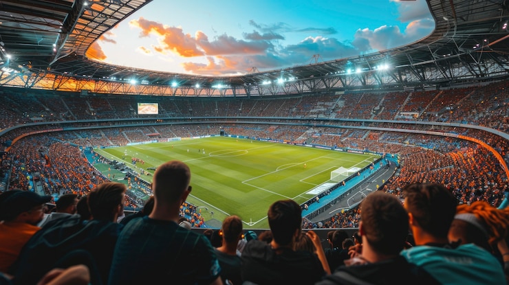 Free Photo people on soccer stadium