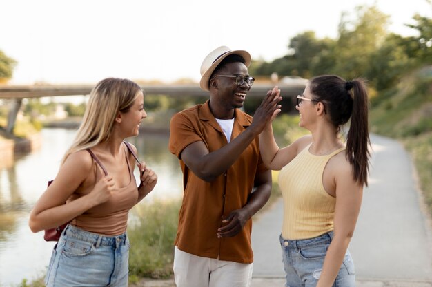 People spending time together outside