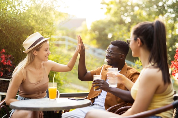 People spending time together outside