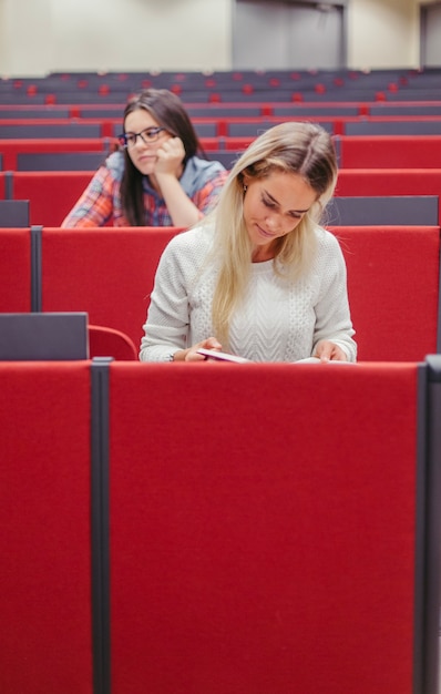 Foto gratuita persone che studiano all'anfiteatro