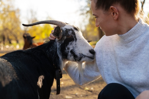 People taking care of the farm