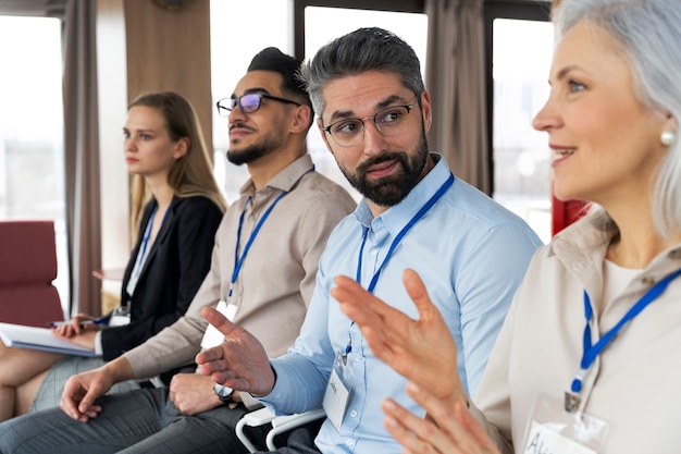 People taking part of business event