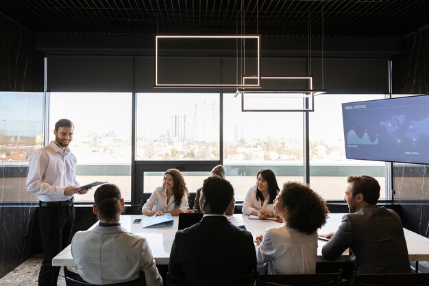 People taking part of business event