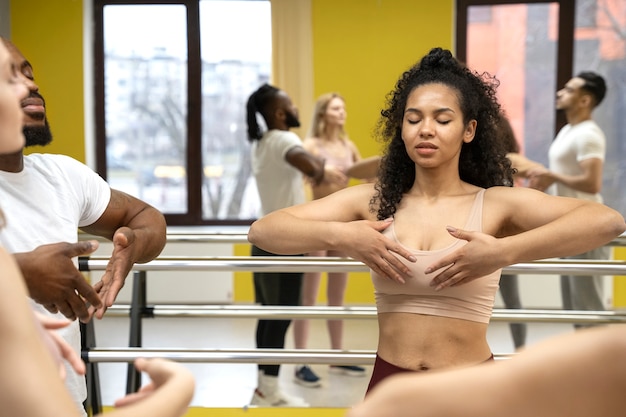 People taking part of dance therapy class