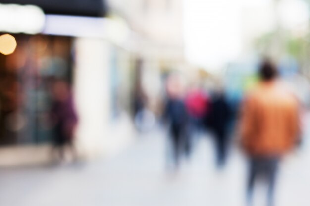 People walking down a street