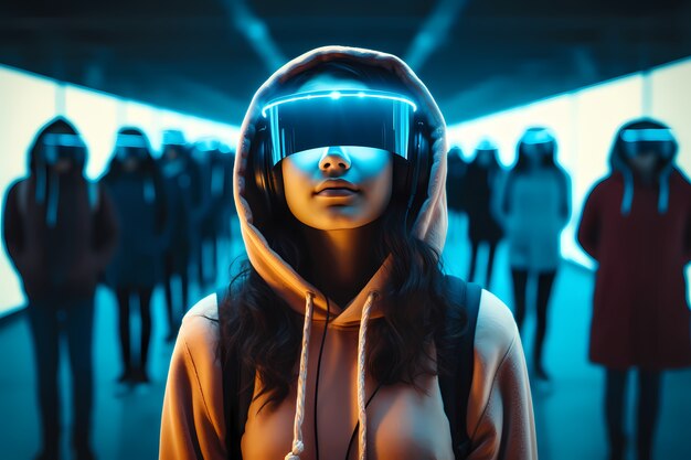 Люди, носящие VR-очки для игр