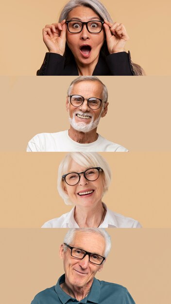 People with glasses collage