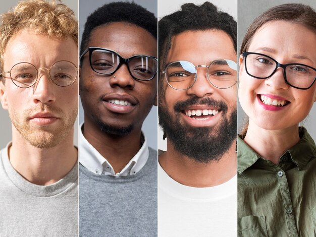 people with glasses composition