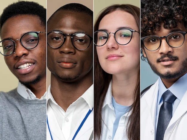 people with glasses composition