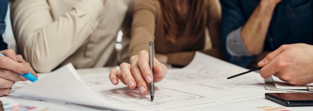 People working on a business project together