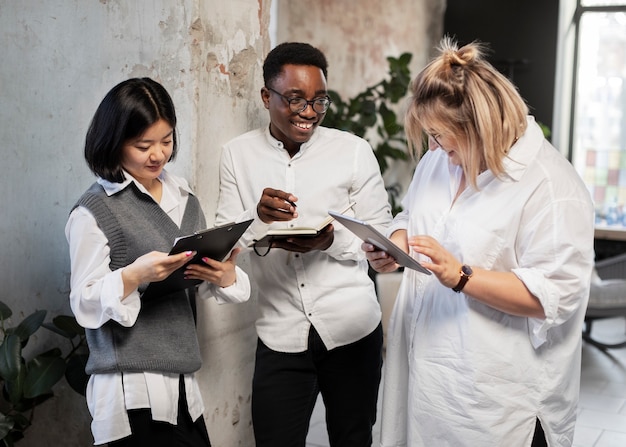 People working in their office