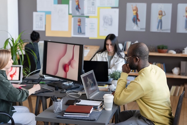 People working together in an animation studio