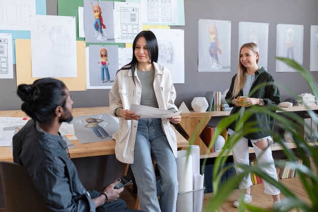 People working together in an animation studio