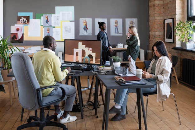 People working together in an animation studio