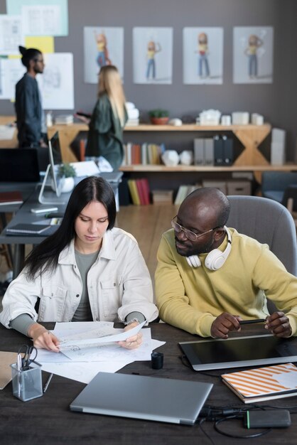 People working together in an animation studio