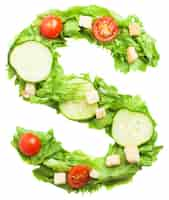 Free photo perfect salad with the letter s