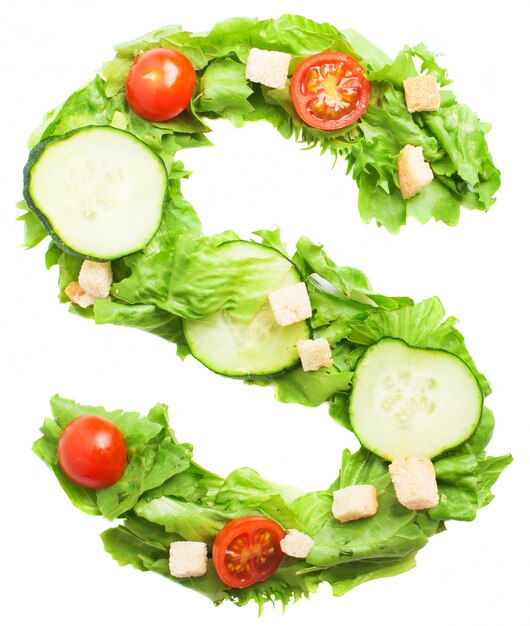 Perfect salad with the letter s