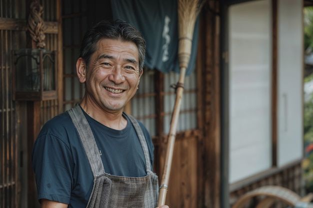 무료 사진 부드럽고 꿈 같은 분위기에서 집안일을 하는 것