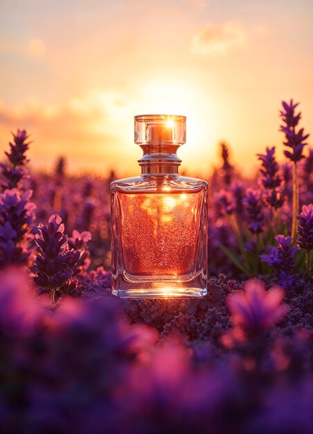 Perfume bottle in nature