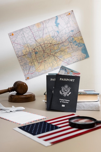 Permanent resident card in us and map