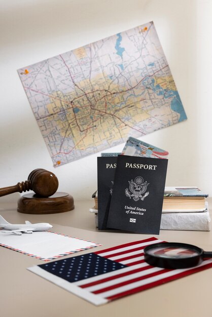 Permanent resident card in us and map