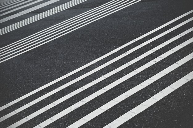 Perpendicular white line on the road