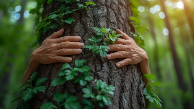 Foto gratuita persona che si prende cura e protegge la madre terra per la giornata della terra