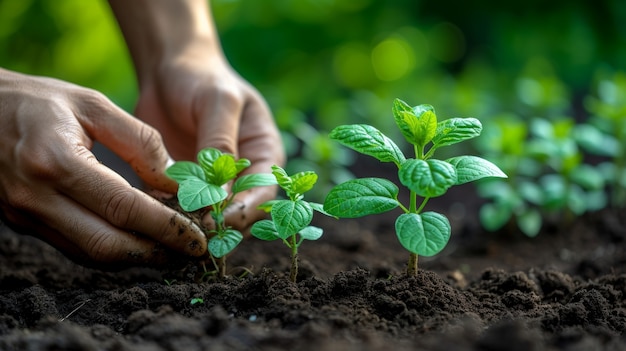 Person caring and protecting mother earth for earth day