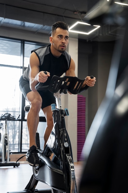 Person doing indoor cycling