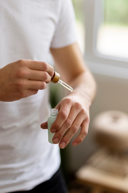 Person doing selfcare beauty treatments