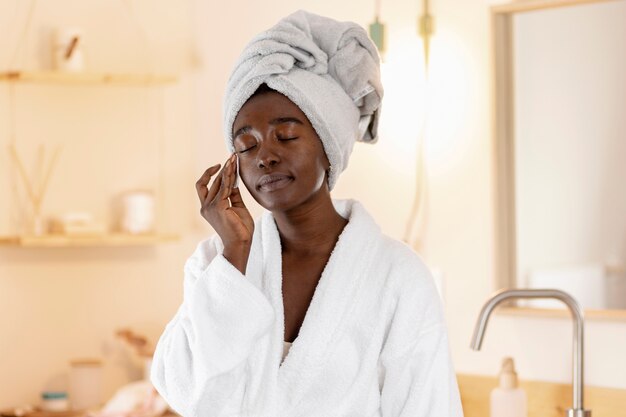 Person doing selfcare beauty treatments